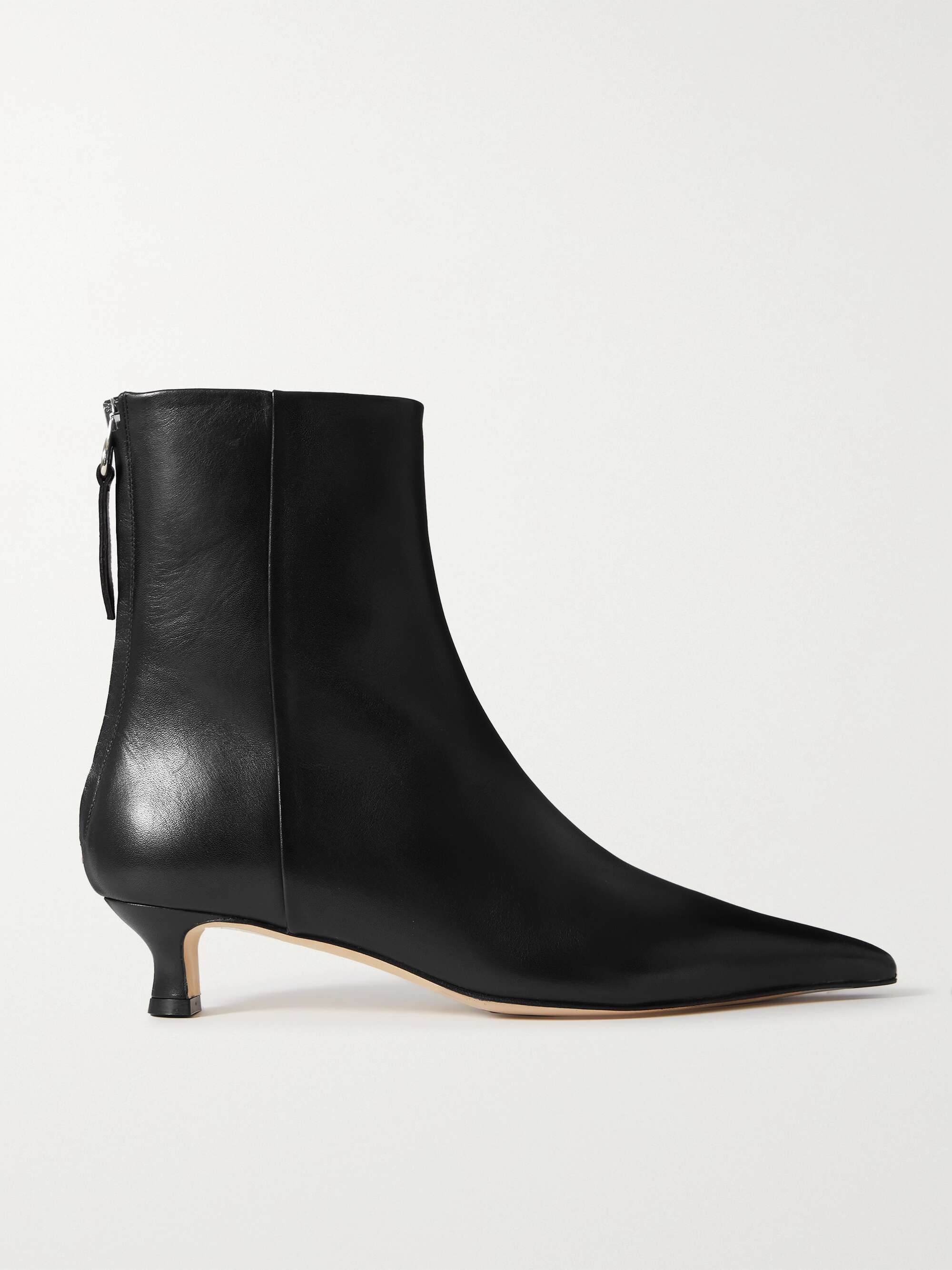 Zoe Leather Point-Toe Ankle Boots