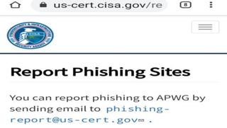 US CERT report phishing