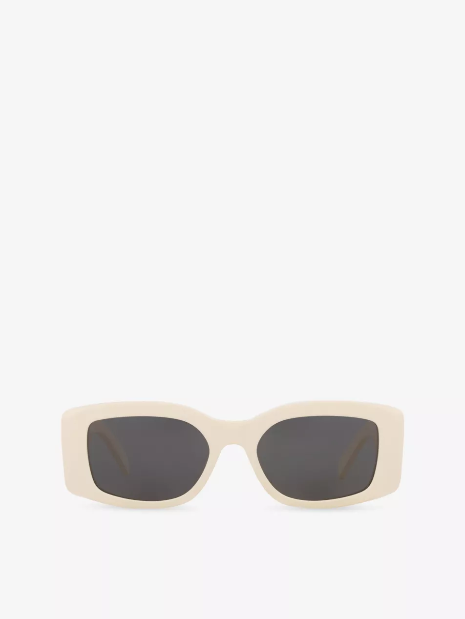 Cl40282u Triomphe Rectangle-Frame Acetate Sunglasses