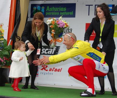 Tino Zaballa celebrates with a special little lady
