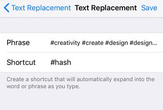 text replacement on iphone