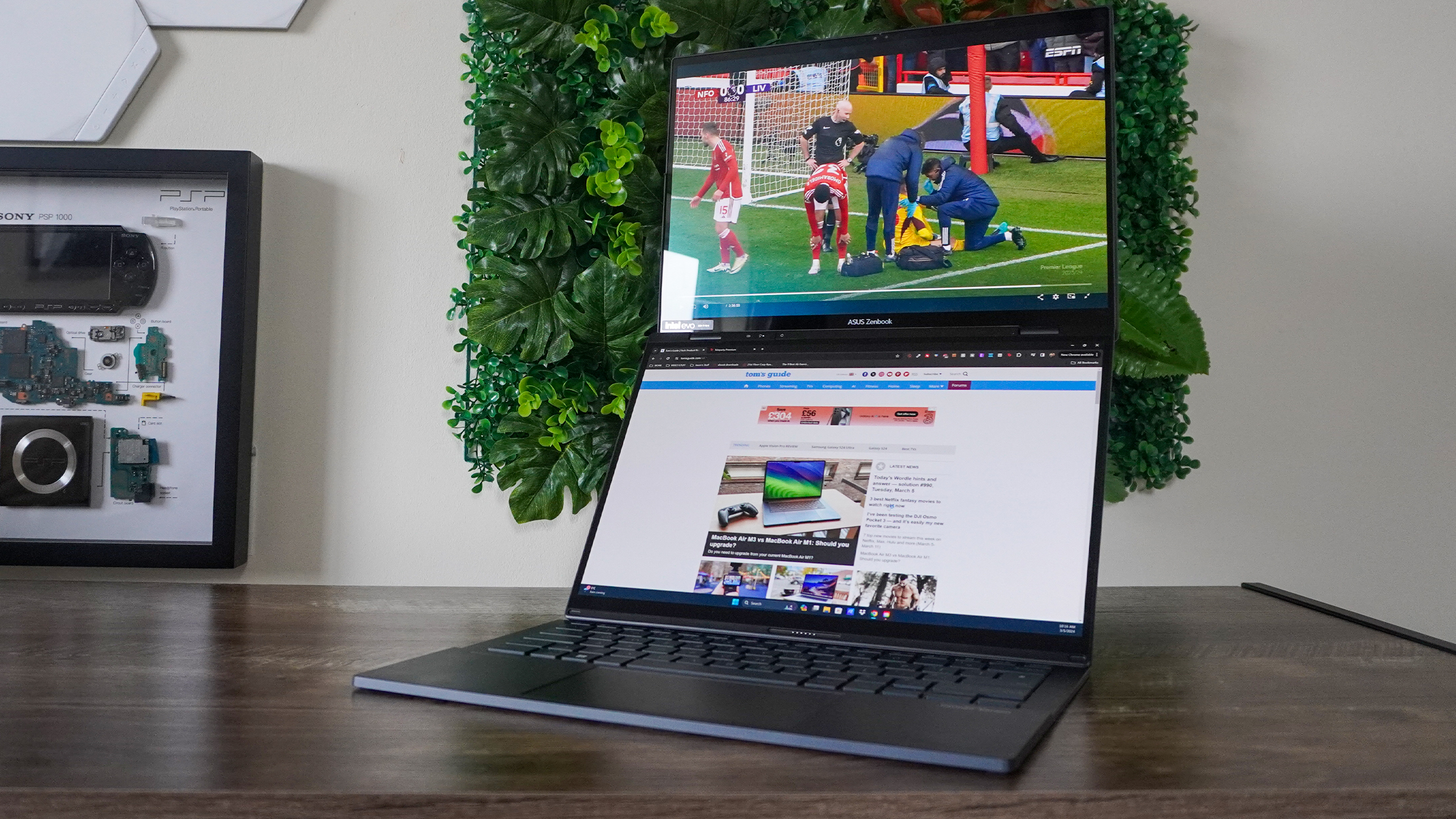 Asus Zenbook Duo (2024) on a home office desk