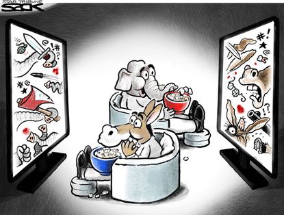Political Cartoon U.S. Republicans Democrats 2016