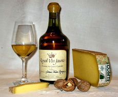 Vin Jaune ("yellow wine") of Jura, France and Franche Comt&eacute; cheese.