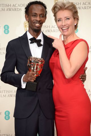 Barkhad Adbi and Emma Thompson at the BAFTAs 2014