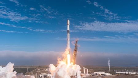 A SpaceX Falcon 9 rocket launches 24 Starlink satellites from Vandenberg Space Force Base in California on July 25, 2026.