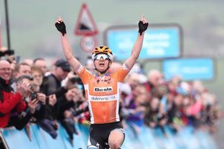 Megan Guarnier wins stage 2 and the overall title at the 2018 Tour de Yorkshire