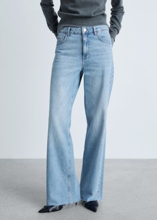 Danila Wideleg High-Rise Jeans - Women | Mango Usa