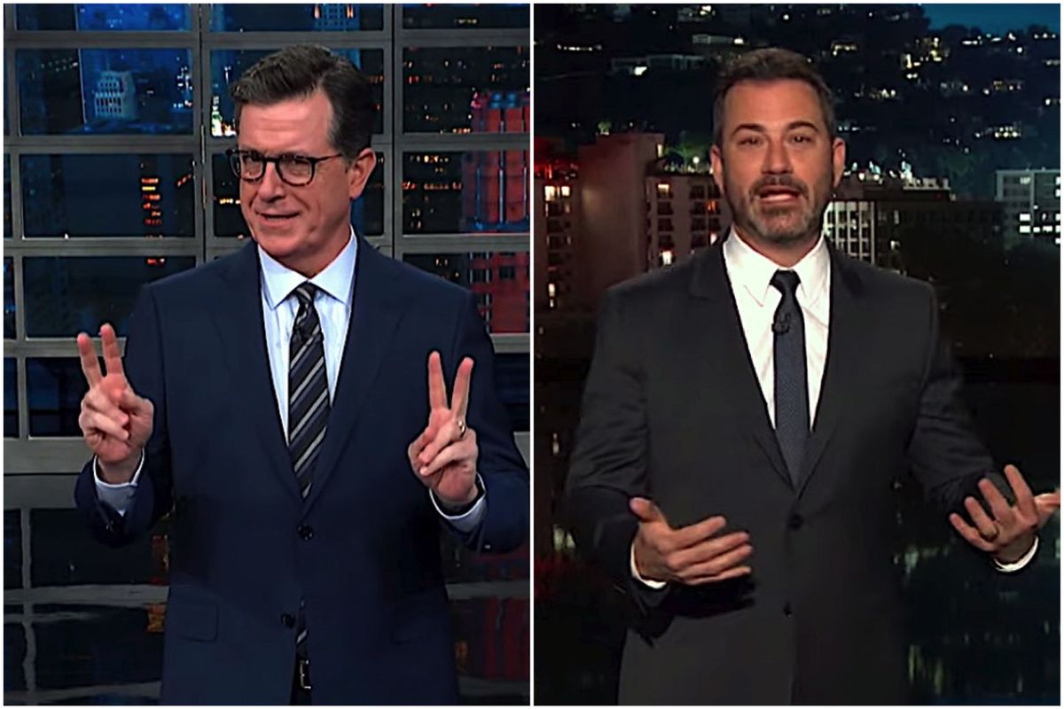 Stephen Colbert And Jimmy Kimmel Joke About Trump 'essentially' Not ...