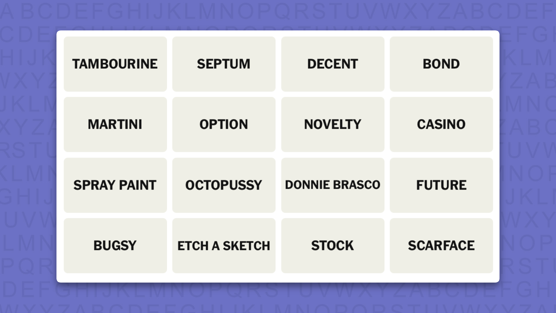 NYT Connections hints for game 1207 on a purple background