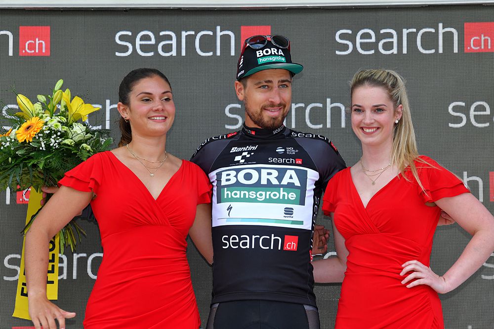 Peter Sagan (Bora-Hansgrohe) in the points jersey at Tour de Suisse