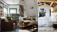 Three rooms side by side, showing comfy hygge design