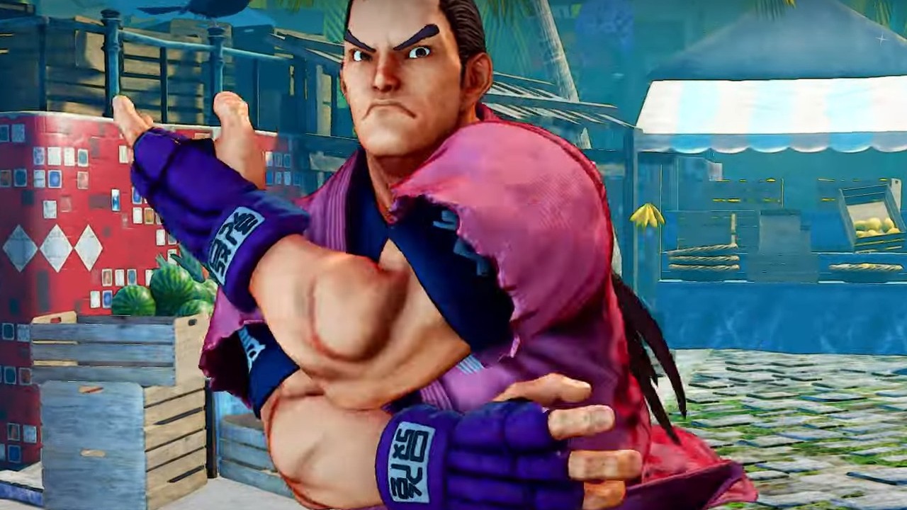 Dan Hibiki striking a pose in Street Fighter V