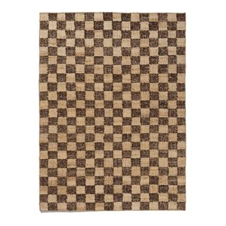 Check Wool Jute Rug