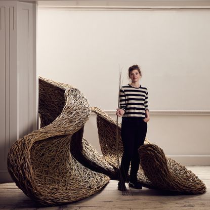 Laura Ellen Bacon weaving willow