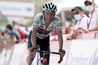 Egan Bernal (Ineos Grenadiers) crosses the line atop the Alto de Velefique on stage 9 of the Vuelta a España