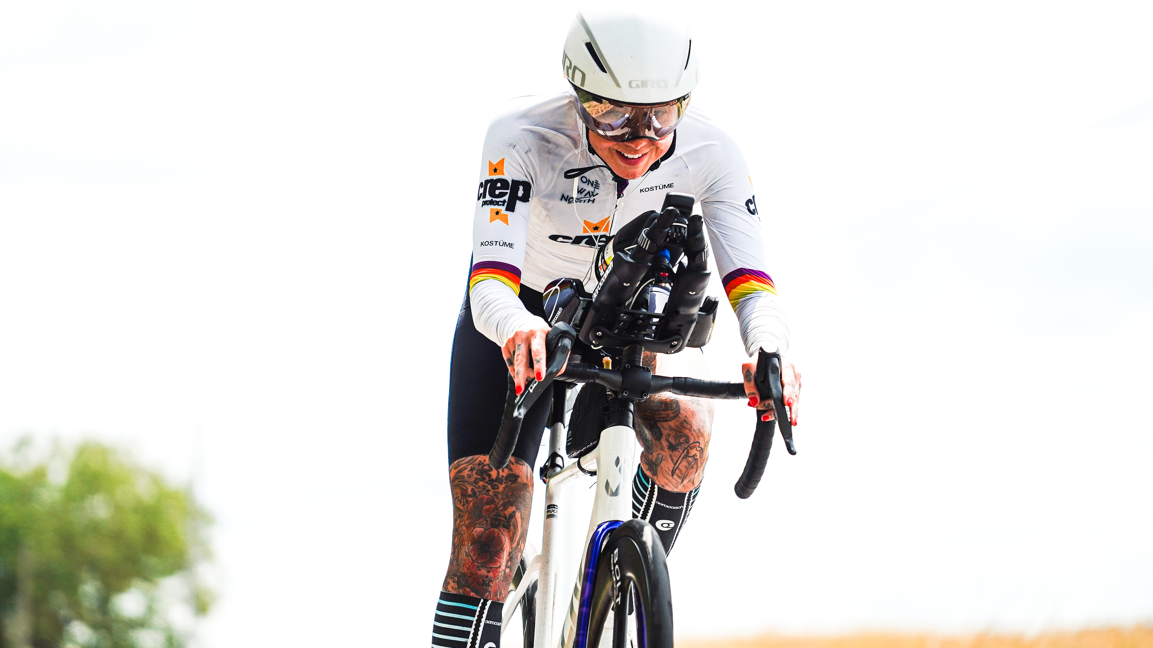 Sarah Ruggins during her world record ride