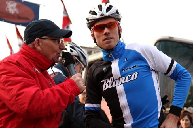 Lars Boom (Blanco) at the start