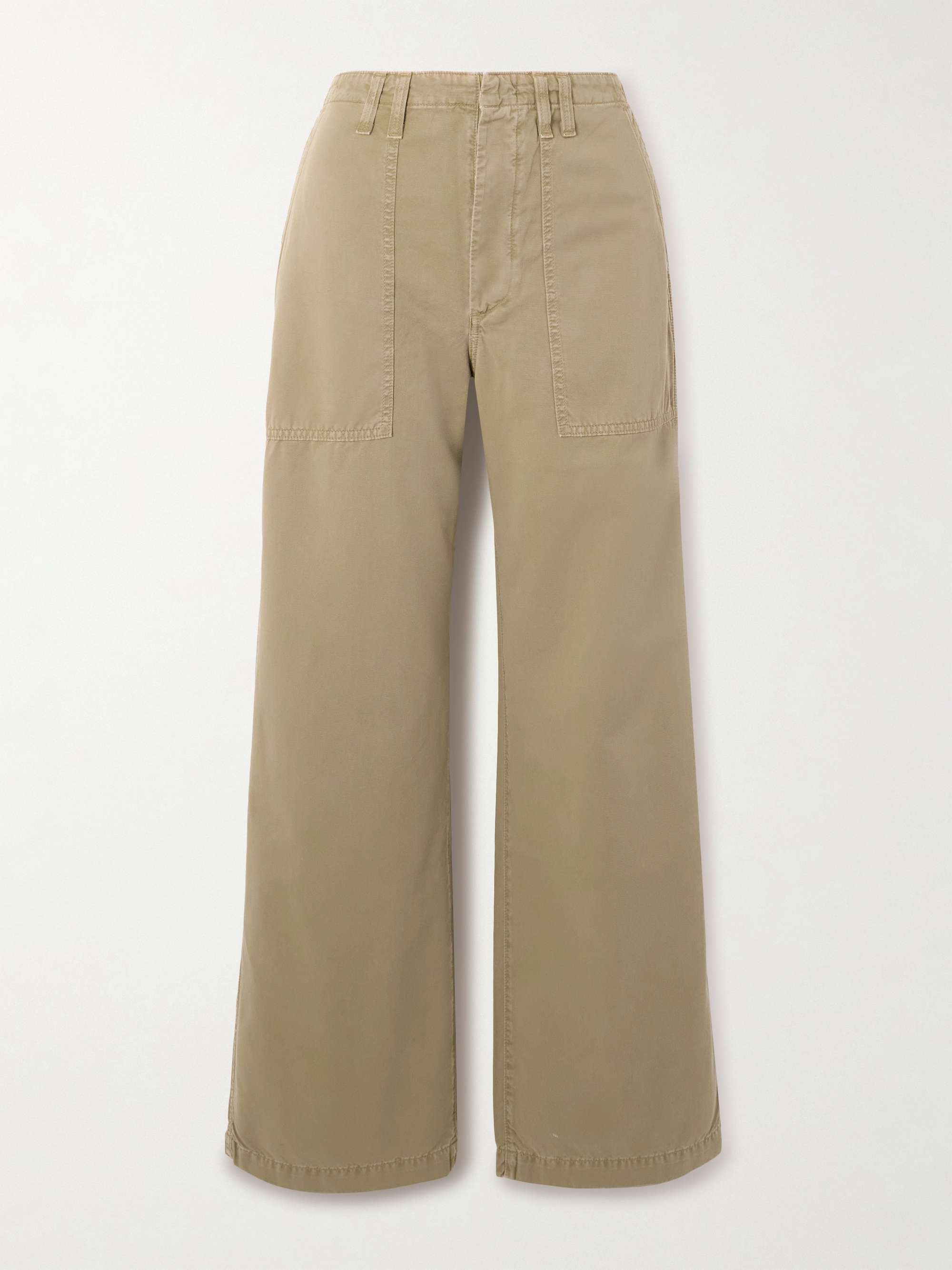 Yuna Cotton-Twill Wide-Leg Pants