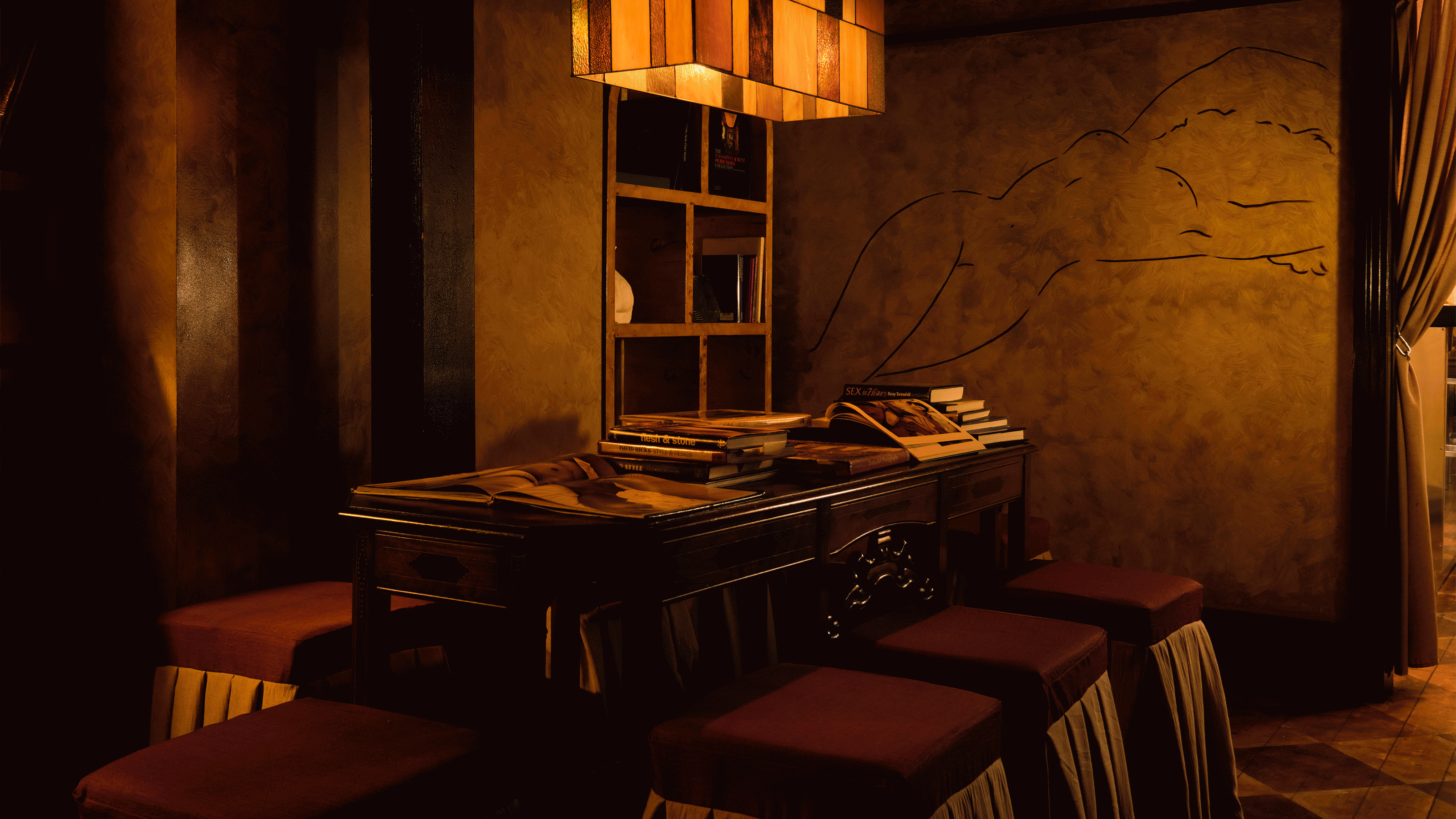 a revolving gif of rooms, restaurants, and furniture in modern spaces