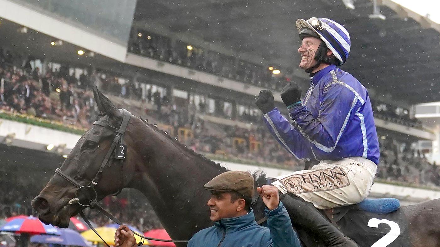 Queen Mother Champion Chase Energumene 2J04KD1 Paul Townend celebrates winning the Betway Queen Mother Champion Chase on Energumene during day two of the Cheltenham Festival at Cheltenham Racecourse. Picture date: Wednesday March 16, 2022.