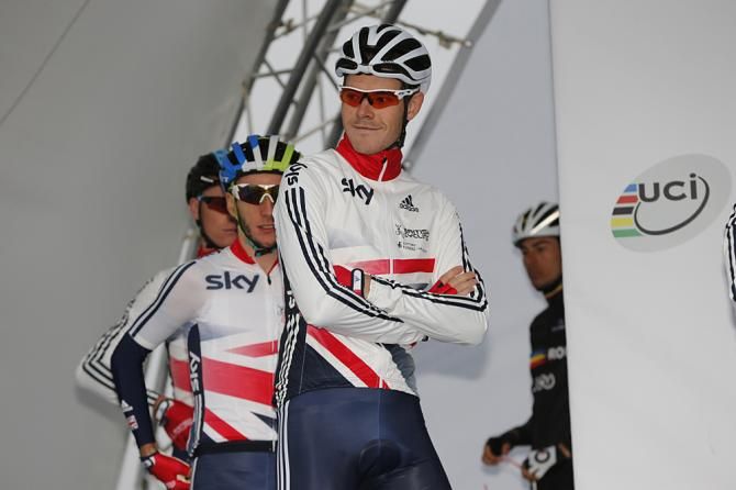Great Britain sign in at the start of the World Championships