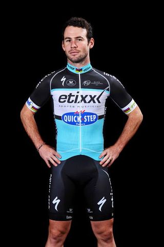 Mark Cavendish sports the new 2015 Etixx-Quick Step jersey