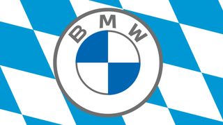 The BMW logo on the Bavarian flag