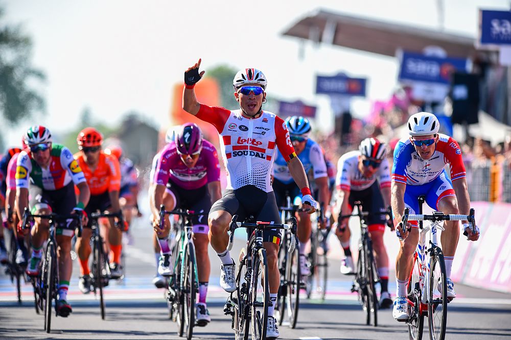 Caleb Ewan (Lotto Soudal) wins stage 11 at the Giro d'Italia