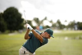 Richard Bland at the top of his backswing