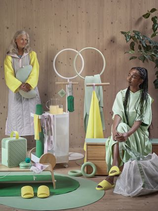 Two women with the Dajlein collection products