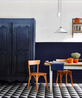 Dark blue painted kitchen, Kelly Hoppen tips