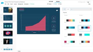 Slidebean presentation layout with graph