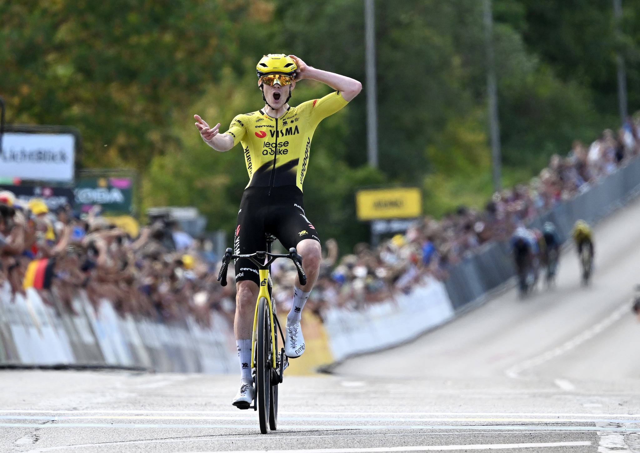 Deutschland Tour: Louis Barr&eacute; of Visma-Lease a Bike wins stage 2 with solo move 2km from the line