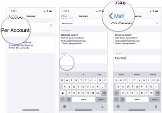 To create a separate email signature, tap Per Amount, then type a new signature, as necessary. Tap Mail.