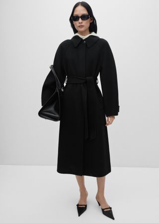 Woolen Coat With Belt - Women | Mango Usa