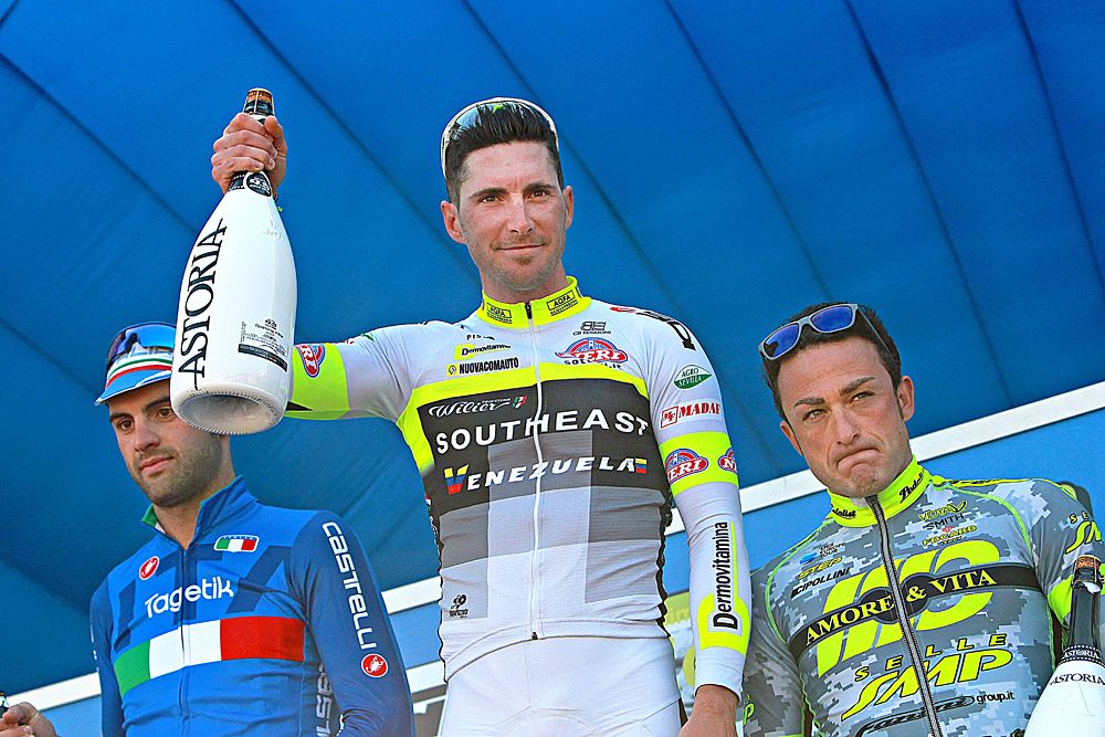 Manuel Belletti (Southeast-Venezuela) awarded on the podium at Coppi e Bartali