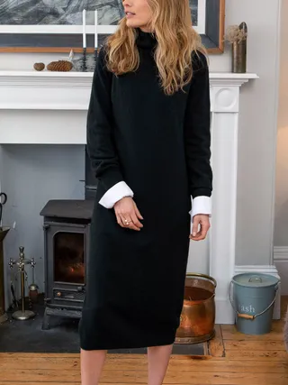 Celtic & Co. Wool Slouch Roll Neck Dress