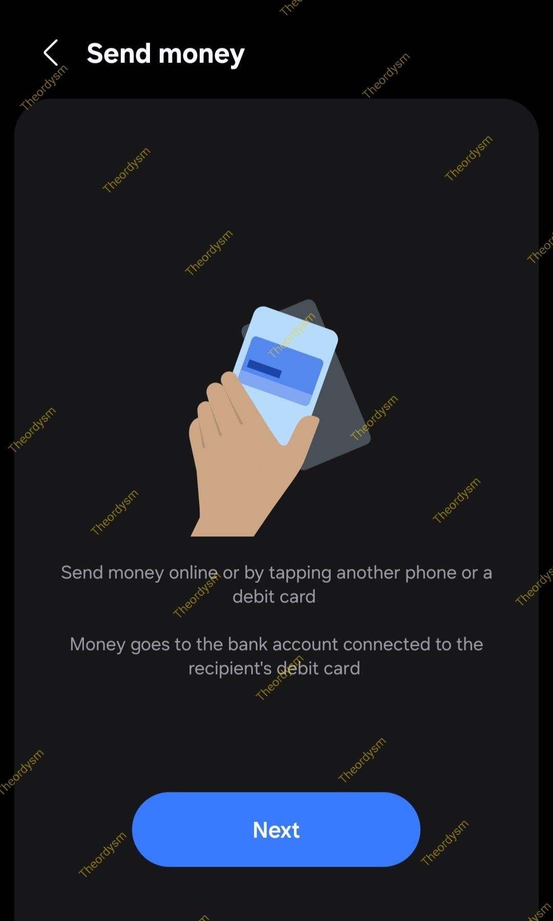 Samsung Wallet send money and installment payment options