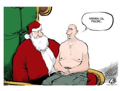 Editorial cartoon low oil prices Putin