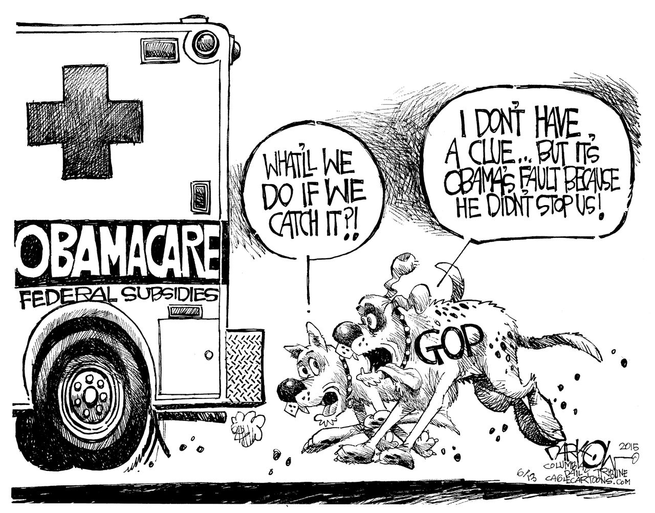 Obama cartoon ObamaCare GOP