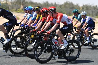 MADINAT ZAYED UNITED ARAB EMIRATES FEBRUARY 20 Jarrad Drizners of Australia and Team Lotto Soudal competes during the 4th UAE Tour 2022 Stage 1 a 184km stage from Madinat Zayed to Madinat Zayed UAETour WorldTour on February 20 2022 in Madinat Zayed United Arab Emirates Photo by Tim de WaeleGetty Images