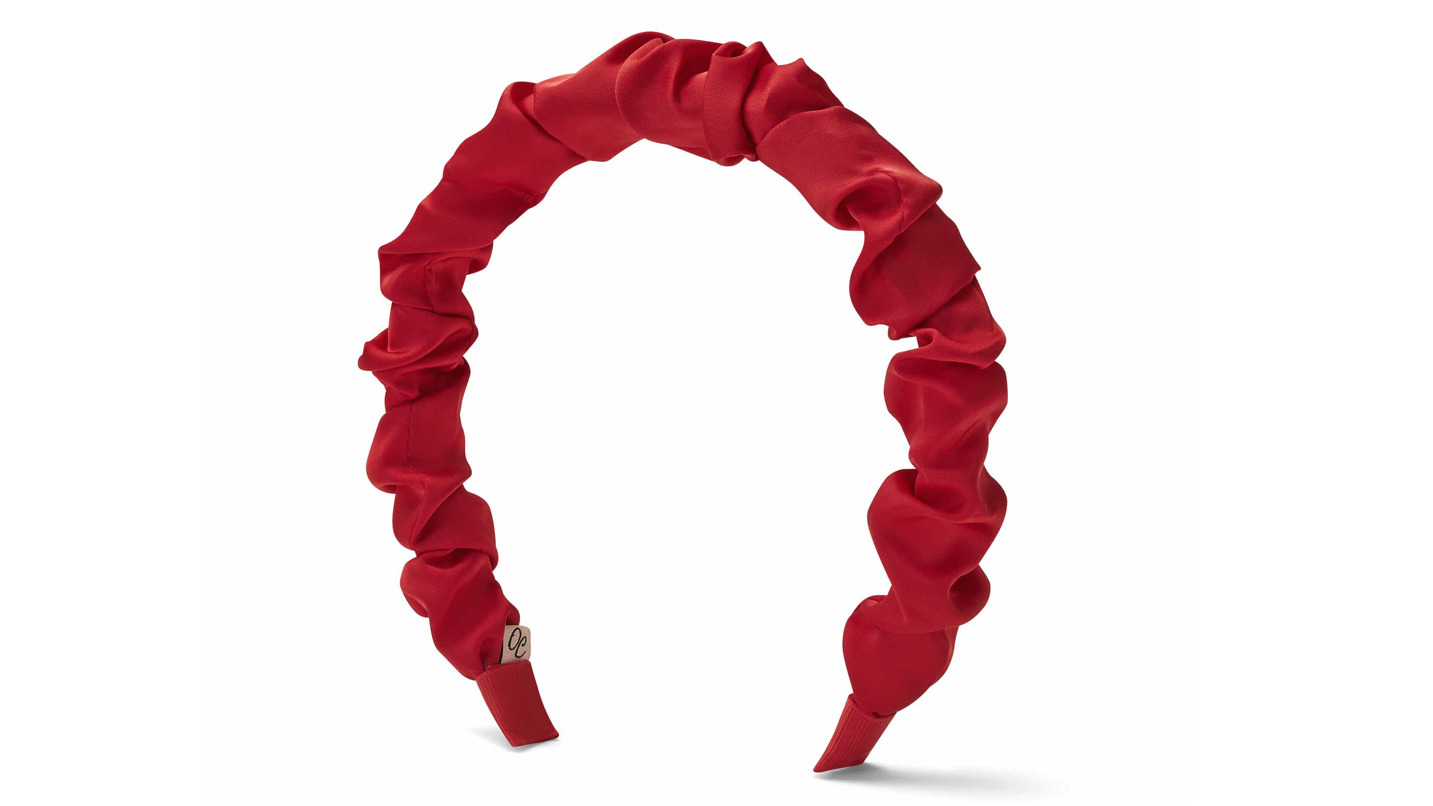 Only Curls Satin Scrunch Headband in Classic Red