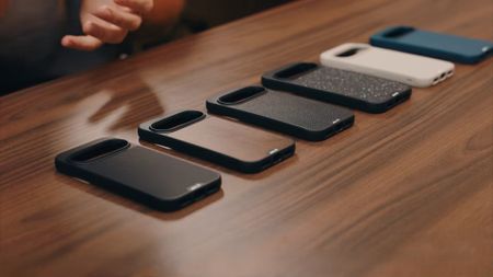 Mous Pixel 11 series cases on a wooden table