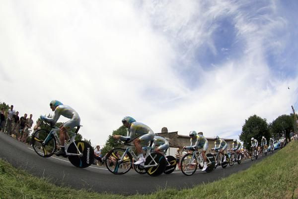 Astana does the team time trial during stage 2