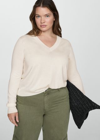 Fine-Knit V-Neck Sweater - Women | Mango Usa