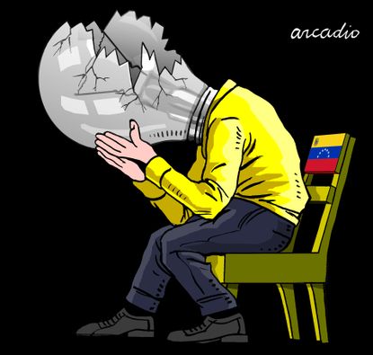 Political Cartoon World Venezuela Maduro power outages