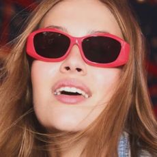 Model wearing Le Specs sunglasses