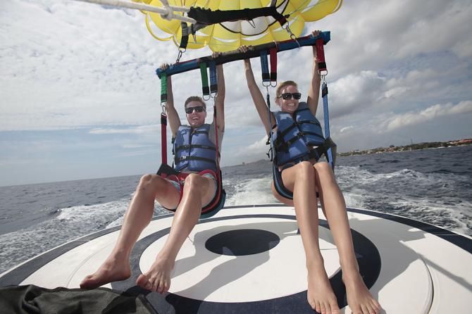 Tim Wellens and Sophie Daniels get ready to take off