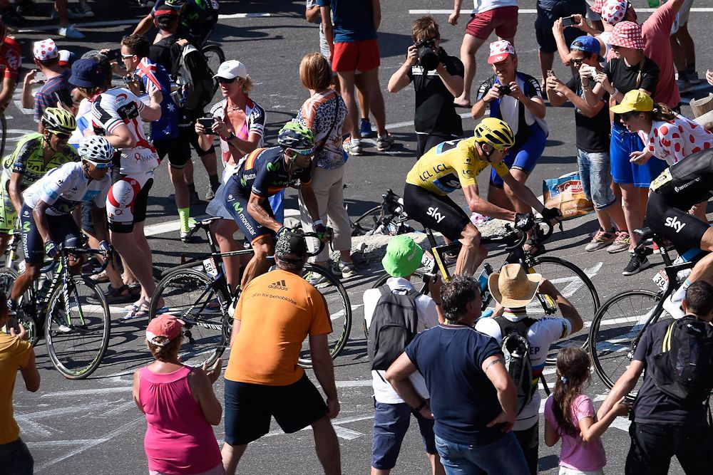 Chris Froome climbs the Col du Tourmalet.